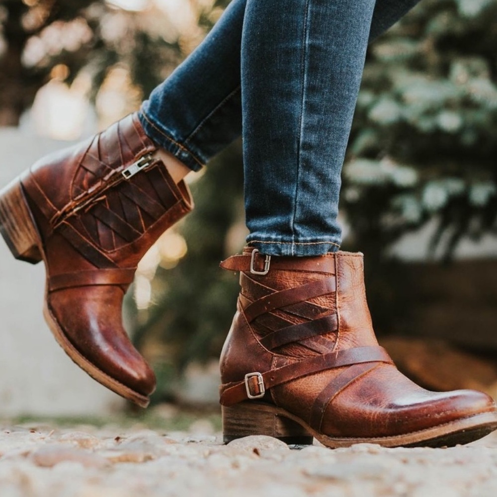 Freebird by Steven Sammi Distressed Leather Boots – Size 7 – Western Moto Style